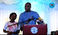 Minister of Education, Matthew Opoku Prempeh speaking at the 48th anniversary celebration of NVTI