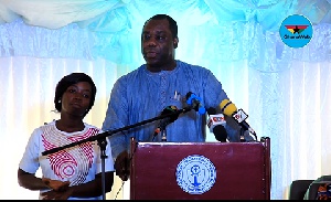 Minister of Education, Matthew Opoku Prempeh speaking at the 48th anniversary celebration of NVTI