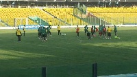 The Black Stars training at the Accra Sports Stadium