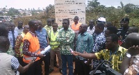 Dr. Stephen Opuni and Alhaji Innusah Fuseini during the road inspection tour