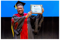 President Mahama in his academic gown after receiving an honorary doctorate from RUDN University