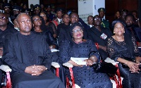 Former President John Dramani Mahama [L] at Amissah-Arthur's funeral