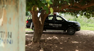 Nigerian police, pictured at the site of a previous abduction in June, rescued the young people p Nigerian police, pictured at the site of a previous abduction in June, rescued the young people p