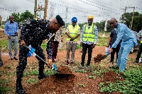 UPSA management breaking ground for a new police station