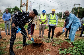 UPSA management breaking ground for a new police station