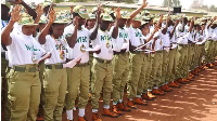 A file of some women being ushered into the NYSC in Nigeria