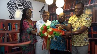 Minister of Education Mathew Opoku Prempeh with Valentina Mintah and others