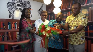 Minister of Education Mathew Opoku Prempeh with Valentina Mintah and others