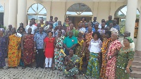 Chief of Staff, Julius Debrah with members of the traditional council.