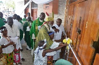 Most Reverend Charles Gabriel Palmer-Buckle officially opens the church