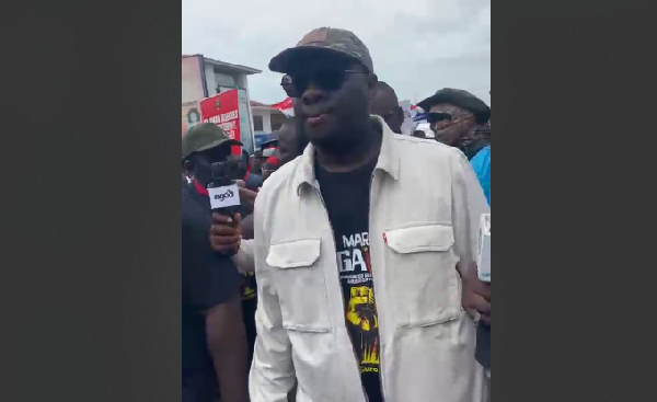 MP for Akuapim North, Sammy Awuku, was spotted at the demonstration