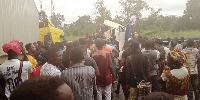 People gathered at the scene of the accident