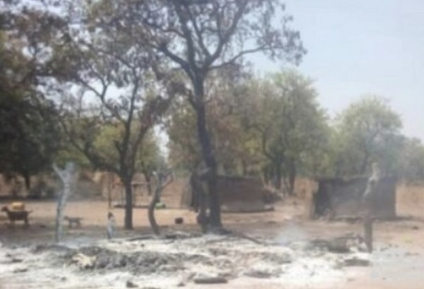 Scene from one of the torched settlement