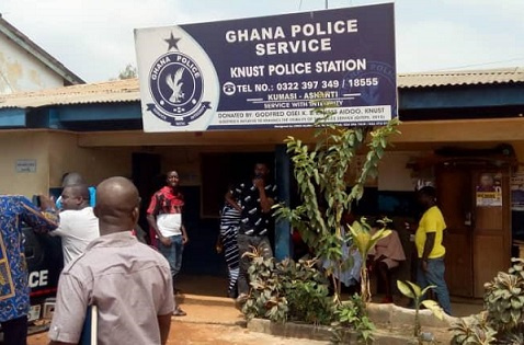 File photo: People at a police station