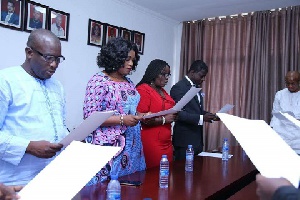 Information Minister swearing in the Board of Directors