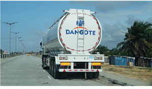 A Dangote fuel truck is parked near the Dangote Refinery in Lagos Nigeria,Sept. 16, 2026