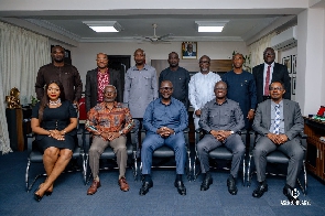 Francis Asenso-Boakye with the newly-established Board members of the GHA
