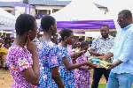 Annoh-Dompreh boosts education at Nana Osae Djan Cluster of Schools with laptops, books