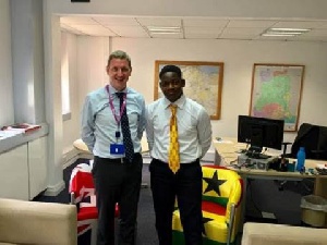16-year-old Gerald Mensah and British High Commissioner, Iain Walker