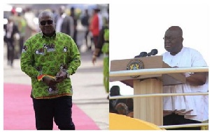 Ex-President Mahama (L) and President Akufo-Addo (R)