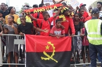 Angola fans at the airport in Luanda