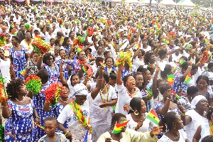 Some patrons (mainly women) of a thanksgiving service organised by Aglow International