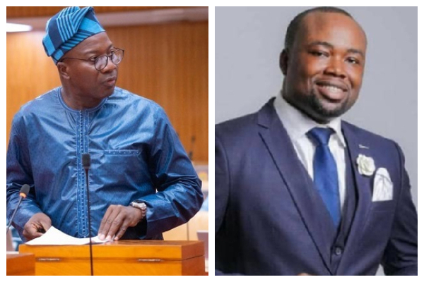 Mahama Ayariga (L) has opposed the participation of Ernest Kumi in parliamentary debates