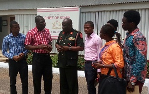Brig. Gen. Adeti (third from left), interacting with some members of the Network