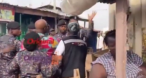 Ablekuma North Rerun: Watch as police officer is captured on camera slapping a journalist