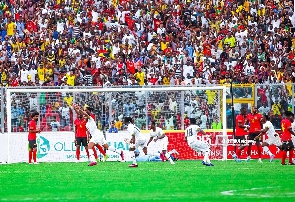 Antoine Semenyo celebrating his goal against Angola