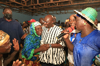 Bawumia with some of the widows in Bunkprugu