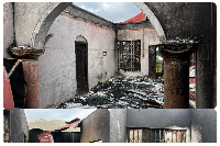 A photo of the house affected by the fire