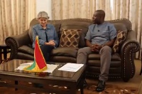 Deputy Information Minister, Kojo Oppong Nkrumah interacting with UNESCO Director-General