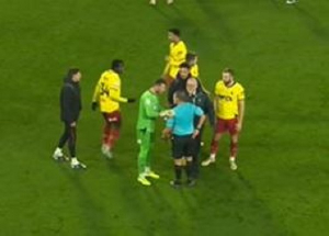 Kwadwo Baah was sent off for taunting fans