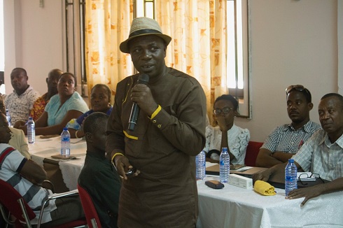 One of the facilitators taking participants through one of the sessions