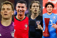 L-R Manuel Neuer, Cristiano Ronaldo, Luka Modric and Guillermo Ochoa