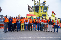 Group photo of key stakeholders after the delivery of 950,000 barrels of Sankofa crude