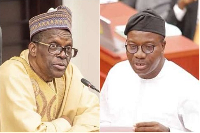 Speaker Alban Bagbin (L) and Majority Leader Mahama Ayariga