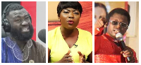 Ghanaian media personality Okatakyie Afrifa-Mensah, Afia Pokua (Vim Lady), and Prophet Opambour