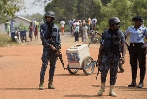 A file photo of the police ensuring peace and calm