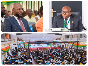 Collaged photos of the NYA boss and the KNUST VC