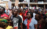 Some agitated members of the Ghana Union Traders Association