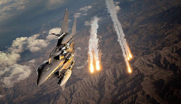 File photo of a US warplane firing missiles
