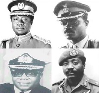 From L-R: I.K. Acheampong, Akwasi Amankwa Afrifa, Rear Admiral Joy K. Amedume and General F.W Akufo