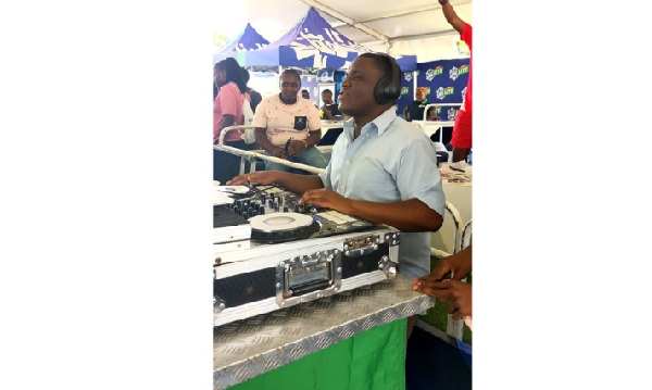 DJ Sharifu is seen here in action