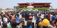 Some Ghanaians gathered at Kwame Nkrumah Circle