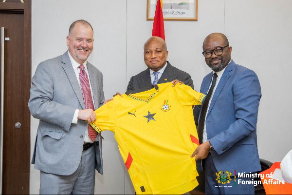 L-R: Dennis Roussel, Samuel Okudzeto Ablakwa and Kurt Okraku