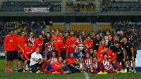 Thomas Teye Partey with Atletico Madrid team for medals