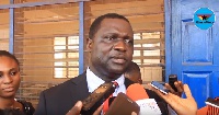Deputy Education Min. Dr Yaw Adutwum addressing the media during a tour of selected schools in Accra