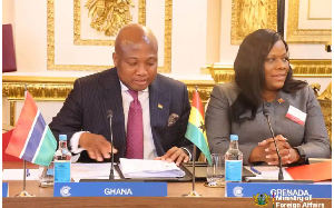 Samuel Okudzeto Ablakwa, Ghana's Minister of Foreign Affairs (L)